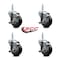 Service Caster 35 Inch Black Polyurethane Wheel Swivel 34 Inch Threaded Stem Caster Set with Brake SCC SCC-TS20S3514-PPUB-BLK-TLB-34212-4 - alternate 3